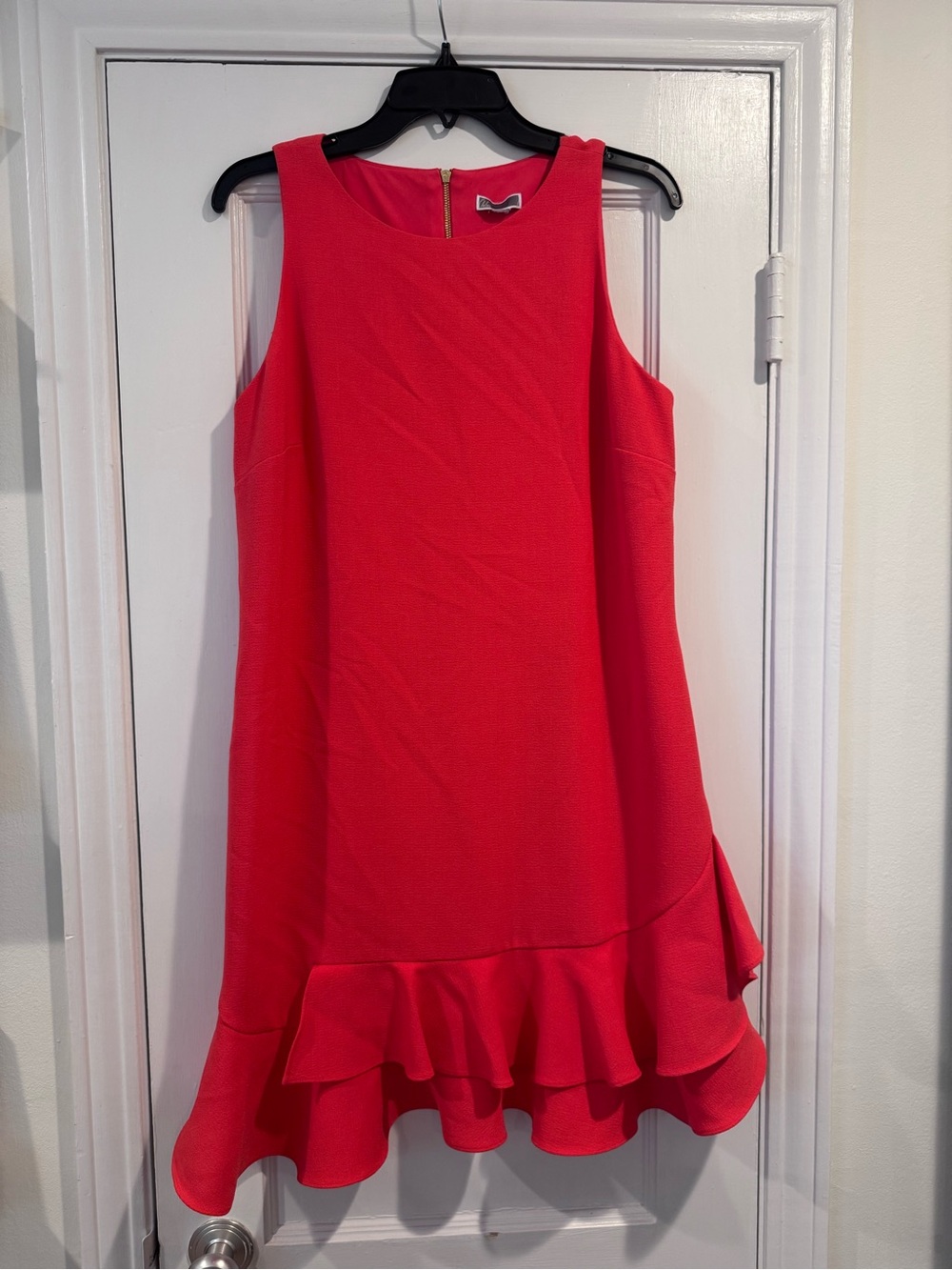 Chelsea Coral Ruffle Mini Dress Like New